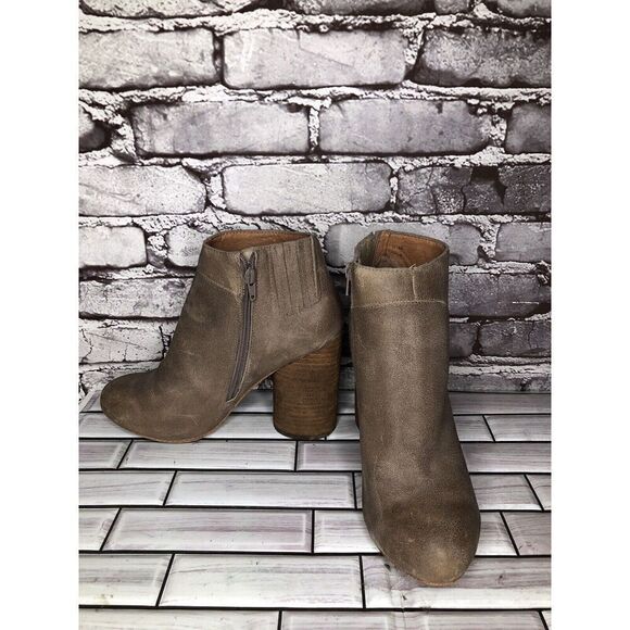Jeffrey Campbell Hanger Gray Taupe Leather Booties Heels Boots Women Sz 9M US/40 - Picture 4 of 16